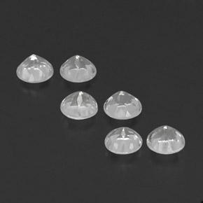 캐럿 천연 화이트 토파즈 보석, 라운드 컷, 4.04 mm, VVS-VS