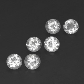캐럿 천연 화이트 토파즈 보석, 라운드 컷, 4.06 mm, VS