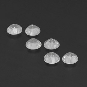 캐럿 천연 화이트 토파즈 보석, 라운드 컷, 4.06 mm, VS