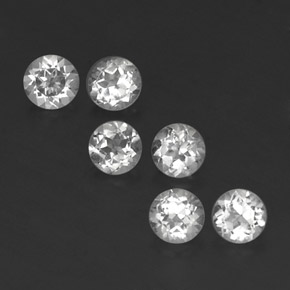 캐럿 천연 화이트 토파즈 보석, 라운드 컷, 4.03 mm, VS