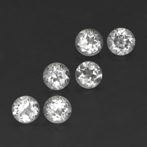 캐럿 천연 화이트 토파즈 보석, 라운드 컷, 4.03 mm, VS
