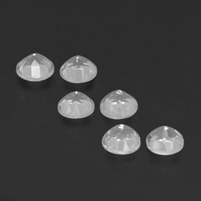 캐럿 천연 화이트 토파즈 보석, 라운드 컷, 4.03 mm, VS