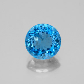 2.34캐럿 천연 스위스 블루 토파즈, 라운드 컷, 8.03 mm, SI