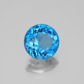2.34캐럿 천연 스위스 블루 토파즈, 라운드 컷, 8.03 mm, SI