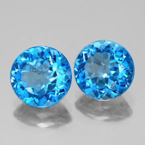 캐럿 천연 스위스 블루 토파즈 보석, 라운드 컷, 7.90 mm, VS-SI