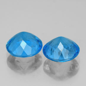 캐럿 천연 스위스 블루 토파즈 보석, 라운드 컷, 7.90 mm, VS-SI