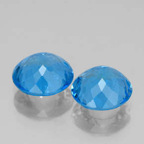 캐럿 천연 스위스 블루 토파즈 보석, 라운드 컷, 8.00 mm, VS-SI
