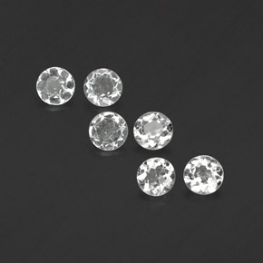 캐럿 천연 화이트 토파즈 보석, 라운드 컷, 4.03 mm, VVS-VS