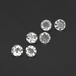 캐럿 천연 화이트 토파즈 보석, 라운드 컷, 4.03 mm, VVS-VS