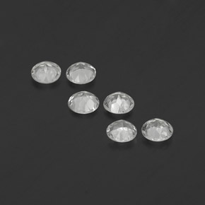 캐럿 천연 화이트 토파즈 보석, 라운드 컷, 4.03 mm, VVS-VS