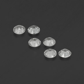 캐럿 천연 화이트 토파즈 보석, 라운드 컷, 4.09 mm, VS