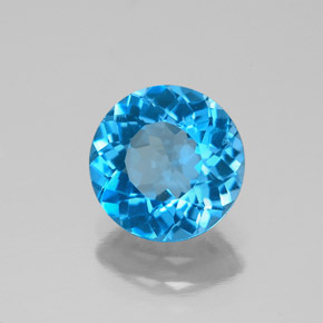 2.11캐럿 천연 스위스 블루 토파즈, 라운드 컷, 8.00 mm, VS
