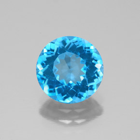 2.11캐럿 천연 스위스 블루 토파즈, 라운드 컷, 8.00 mm, VS