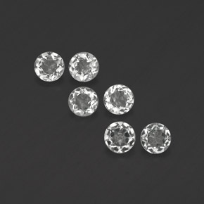 캐럿 천연 화이트 토파즈 보석, 라운드 컷, 4.05 mm, VS