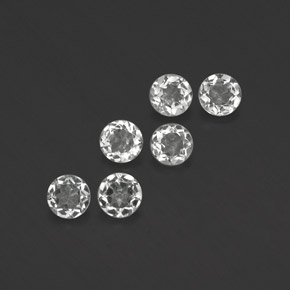 캐럿 천연 화이트 토파즈 보석, 라운드 컷, 4.05 mm, VS