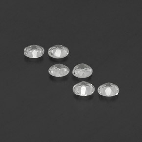 캐럿 천연 화이트 토파즈 보석, 라운드 컷, 4.05 mm, VS