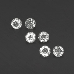 캐럿 천연 화이트 토파즈 보석, 라운드 컷, 4.10 mm, VVS-VS
