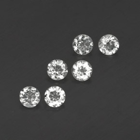 캐럿 천연 화이트 토파즈 보석, 라운드 컷, 4.10 mm, VVS-VS