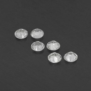 캐럿 천연 화이트 토파즈 보석, 라운드 컷, 4.10 mm, VVS-VS
