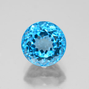 2.78캐럿 천연 스위스 블루 토파즈, 라운드 컷, 8.10 mm, VVS