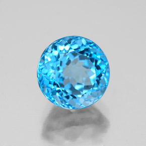 2.78캐럿 천연 스위스 블루 토파즈, 라운드 컷, 8.10 mm, VVS