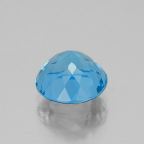 2.56캐럿 천연 스위스 블루 토파즈, 라운드 컷, 8.06 mm, VVS-VS