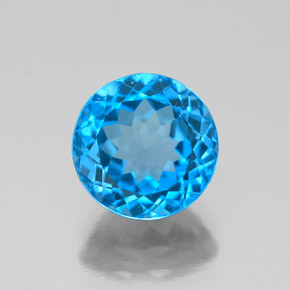 2.67캐럿 천연 스위스 블루 토파즈, 라운드 컷, 8.21 mm, VS