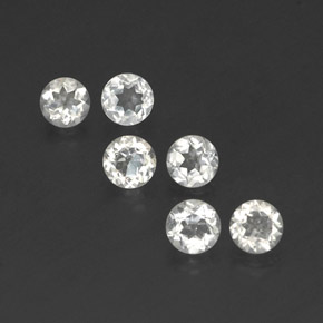 캐럿 천연 화이트 토파즈 보석, 라운드 컷, 4.05 mm, VS