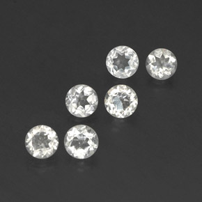 캐럿 천연 화이트 토파즈 보석, 라운드 컷, 4.05 mm, VS