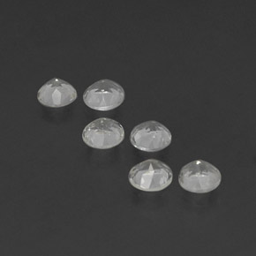 캐럿 천연 화이트 토파즈 보석, 라운드 컷, 4.05 mm, VS