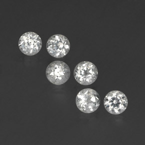 캐럿 천연 화이트 토파즈 보석, 라운드 컷, 4.06 mm, VS