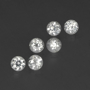 캐럿 천연 화이트 토파즈 보석, 라운드 컷, 4.06 mm, VS