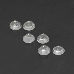 캐럿 천연 화이트 토파즈 보석, 라운드 컷, 4.06 mm, VS