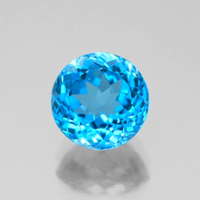 2.51캐럿 천연 스위스 블루 토파즈, 라운드 컷, 7.97 mm, VVS-VS