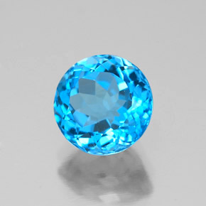 2.51캐럿 천연 스위스 블루 토파즈, 라운드 컷, 7.97 mm, VVS-VS