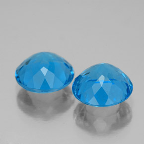 캐럿 천연 스위스 블루 토파즈 보석, 라운드 컷, 8.14 mm, VS-SI