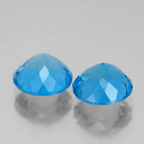 캐럿 천연 스위스 블루 토파즈 보석, 라운드 컷, 8.06 mm, SI