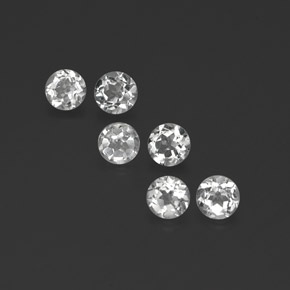 캐럿 천연 화이트 토파즈 보석, 라운드 컷, 4.05 mm, VVS-VS