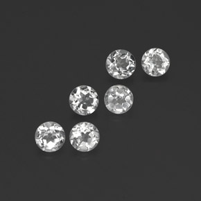 캐럿 천연 화이트 토파즈 보석, 라운드 컷, 4.05 mm, VVS-VS