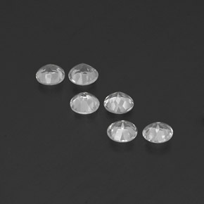 캐럿 천연 화이트 토파즈 보석, 라운드 컷, 4.05 mm, VVS-VS