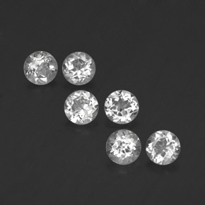 캐럿 천연 화이트 토파즈 보석, 라운드 컷, 4.05 mm, VVS-VS