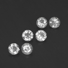 캐럿 천연 화이트 토파즈 보석, 라운드 컷, 4.05 mm, VVS-VS