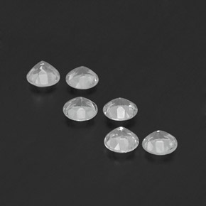 캐럿 천연 화이트 토파즈 보석, 라운드 컷, 4.05 mm, VVS-VS