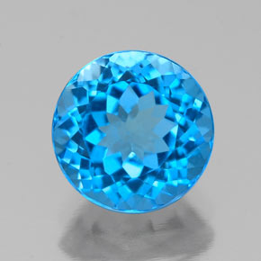 2.44캐럿 천연 스위스 블루 토파즈, 라운드 컷, 8.00 mm, VVS