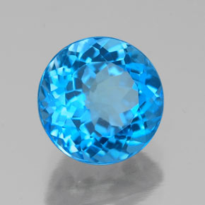 2.44캐럿 천연 스위스 블루 토파즈, 라운드 컷, 8.00 mm, VVS