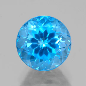2.76캐럿 천연 스위스 블루 토파즈, 라운드 컷, 8.00 mm, VS