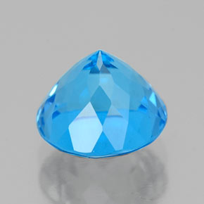 2.76캐럿 천연 스위스 블루 토파즈, 라운드 컷, 8.00 mm, VS