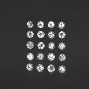 캐럿 천연 화이트 토파즈 보석, 라운드 컷, 2.92 mm, VVS-VS