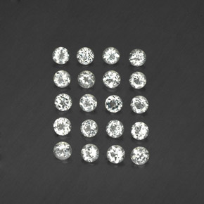 캐럿 천연 화이트 토파즈 보석, 라운드 컷, 3.01 mm, VVS-VS