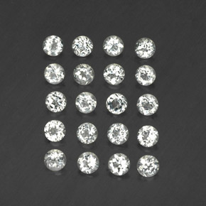 캐럿 천연 화이트 토파즈 보석, 라운드 컷, 3.01 mm, VVS-VS